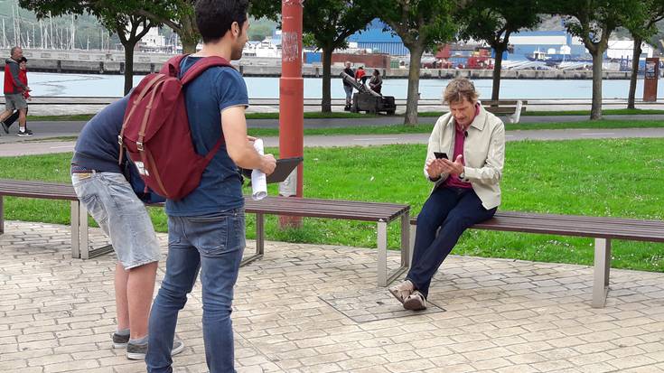 'Hi, selfie' telebista saioaren denboraldi berriko atal bat grabatzen izan zen atzo Julian Iantzi