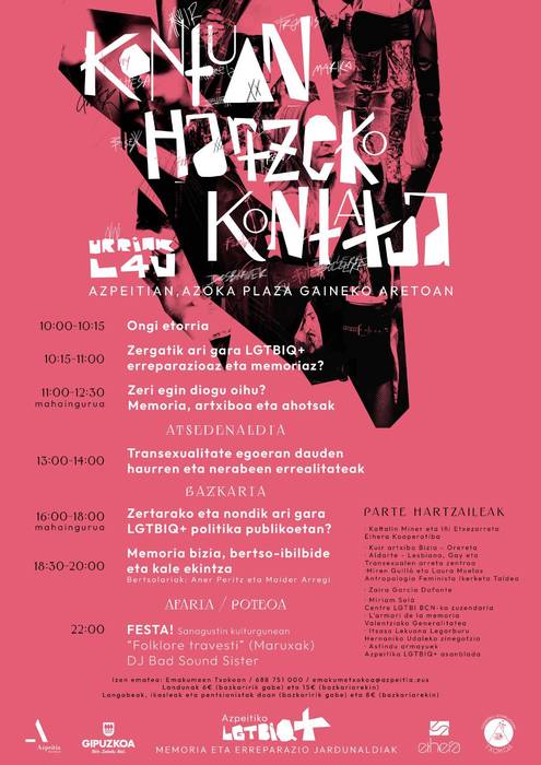 LGTBIQ+ jardunaldiak: 'Kontuan hartzeko kontatua'