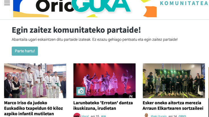 Orio Gukaren webguneko komunitatea, berrituta