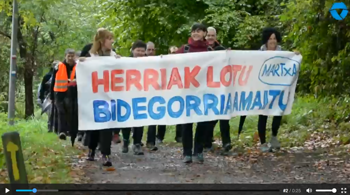 Bideoa: Narrondo eta Iraeta arteko bidegorria aldarrikatzeko martxa
