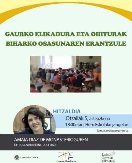 HITZALDIA: GAURKO ELIKADURA: JANGELA