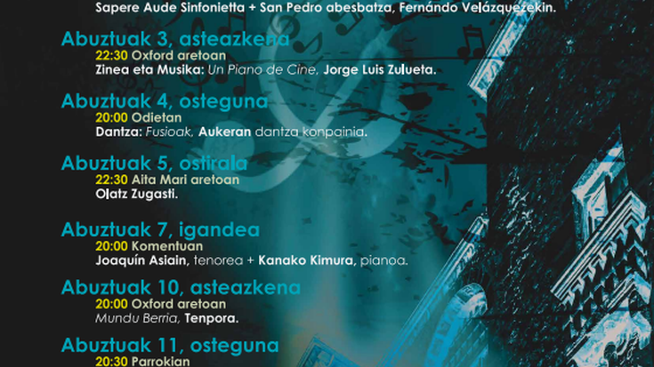 Musika Jaialdia 2016: egitaraua