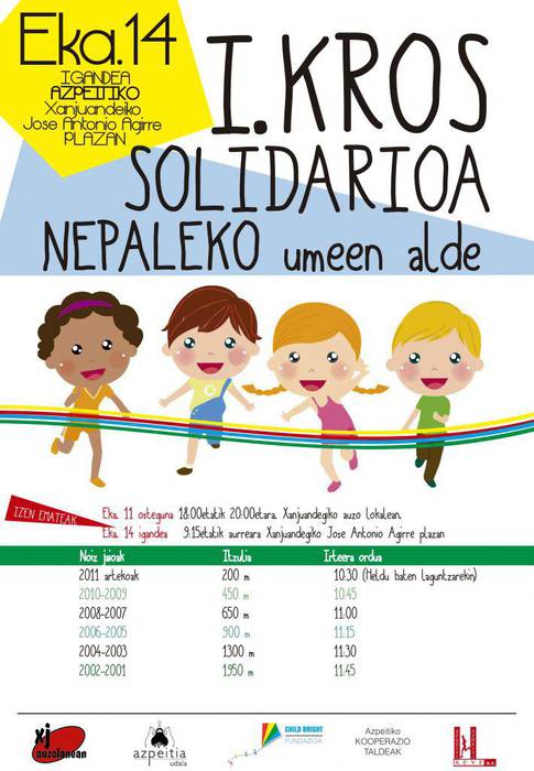 Nepalen aldeko kros solidarioa antolatu dute Azpeitian