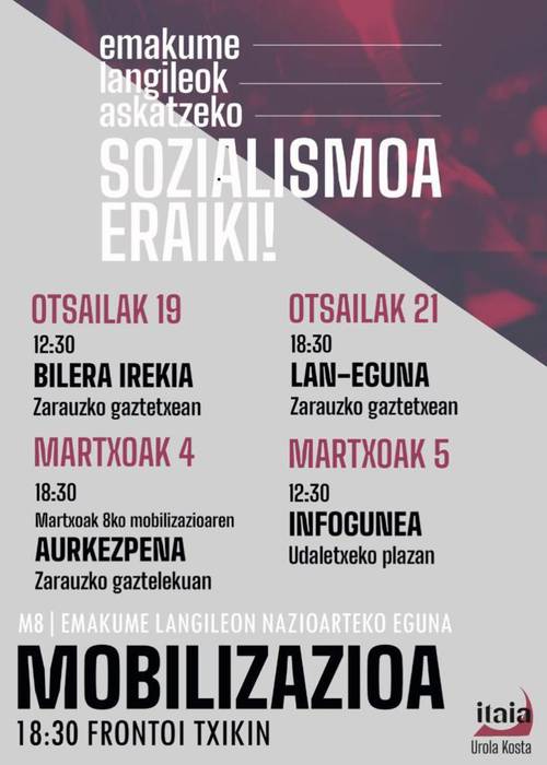 Martxoaren 8ko Itaiaren mobilizazioaren aurkezpena
