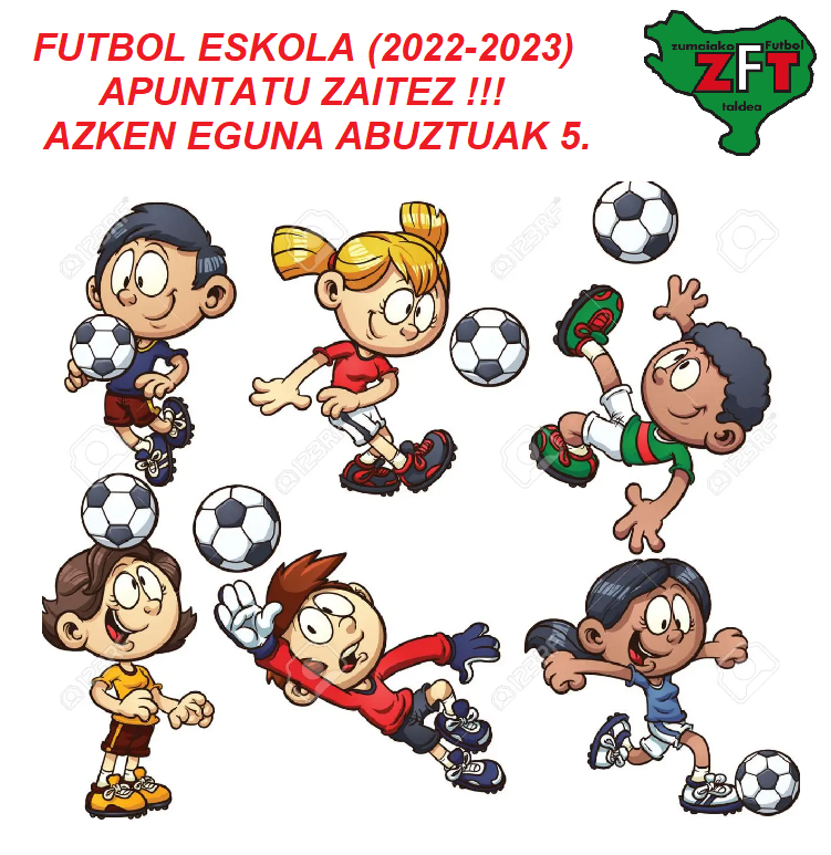 Zumaiakoren Futbol Eskolan izena emateko azken egunak