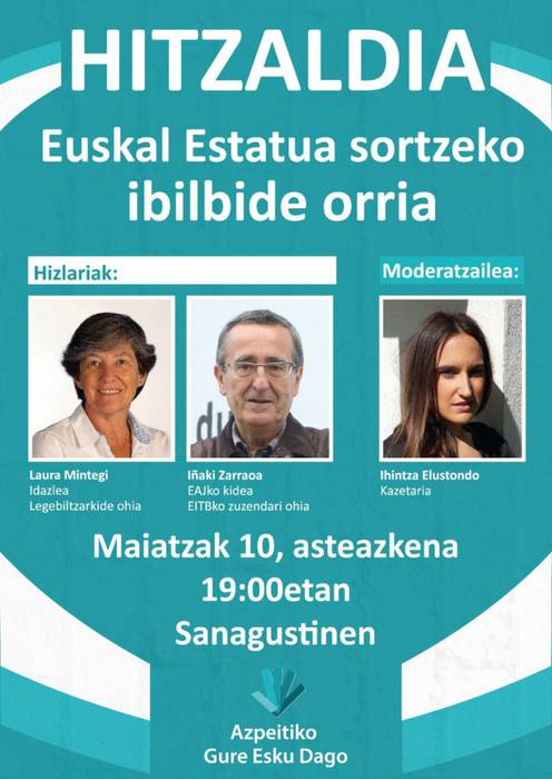 Laura Mintegik eta Iñaki Zarraoak solasaldia eskainiko dute bihar, Sanagustinen