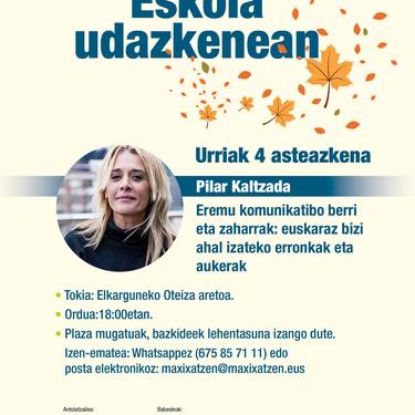 Pilar Kaltzadaren hitzaldia: 'Eremu komunikatibo berri eta zaharrak: euskaraz bizi ahal izateko erronkak eta aukerak'
