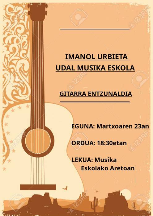 Kontzertua: Imanol Urbieta Musika Eskolako ikasleen gitarra entzunaldia