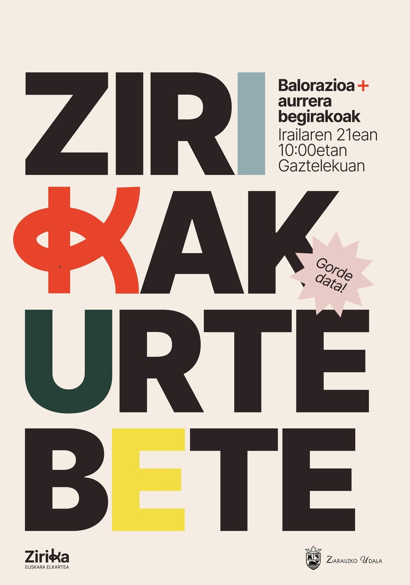 Hausnarketa goiza: Zirika euskara elkarteak urtebete