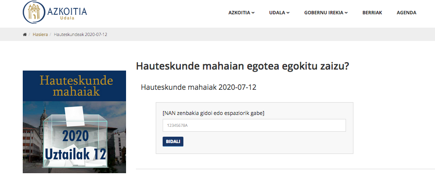 Herritarrek udalaren webgunean jakin dezakete Eusko Legebiltzarrerako bozetan mahaikide izatea egokitu zaien