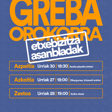 Asanblada: azaroaren 11ko greba orokorra