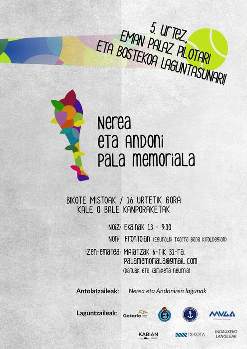 Nerea eta Andoniren V. Oroimenezkoa pala txapelketa mistoa