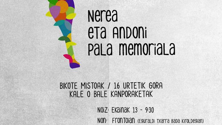 Nerea eta Andoniren V. Oroimenezkoa pala txapelketa mistoa