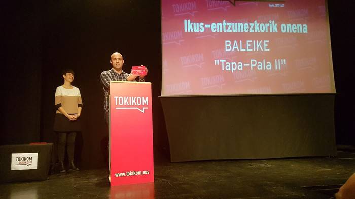 Baleikeren 'Tapa pala II' saioak irabazi du Ikus-entzunezkoen Tokikom saria
