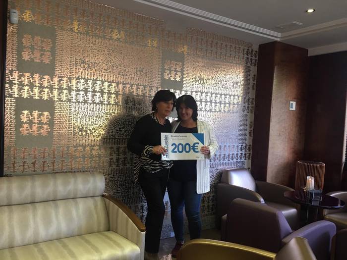 Zurekin elkartearen zozketako iraileko 200 euroak, Begoña Urbitarterentzat