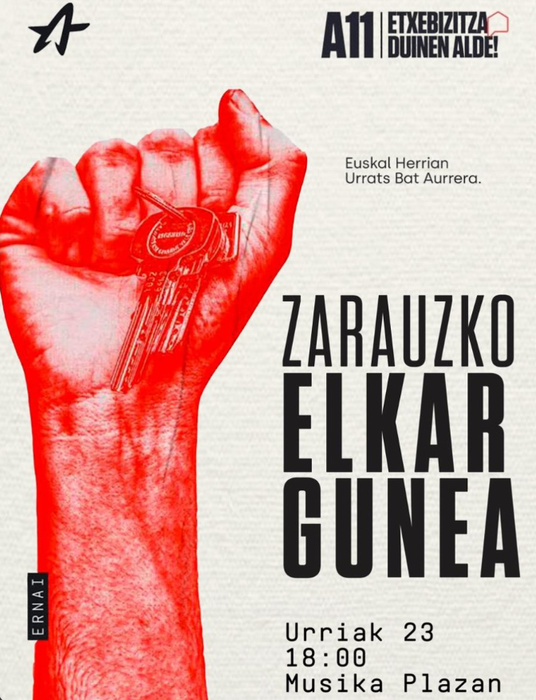 Elkargunea: Azaroaren 11ko greba orokorra Etxebizitza duinaren alde