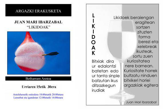 Zabalik da Juan Mari Ibarzabalen ‘Likidoak’ argazki erakusketa