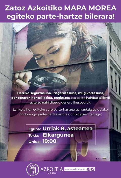 Azkoitiko mapa morea egiteko bilera