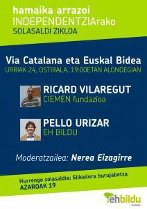 Via Catalana eta Euskal Bideari buruzko solasaldia, ostiralean