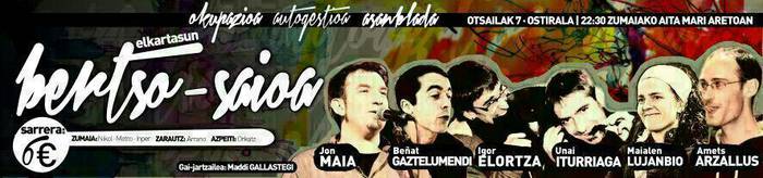 Gaztetxearen epaiketa ordaintzeko bertso saioa antolatu dute, Arzallus eta Lujanbio tartean