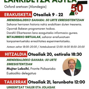 Erakusketa: 'Mendebaldeko Sahara: 50 urte erresistentzian'