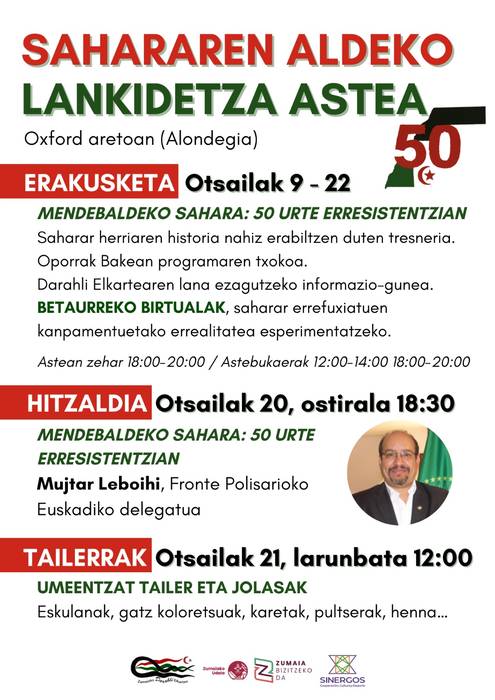 Erakusketa: 'Mendebaldeko Sahara: 50 urte erresistentzian'