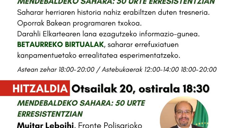 Erakusketa: 'Mendebaldeko Sahara: 50 urte erresistentzian'