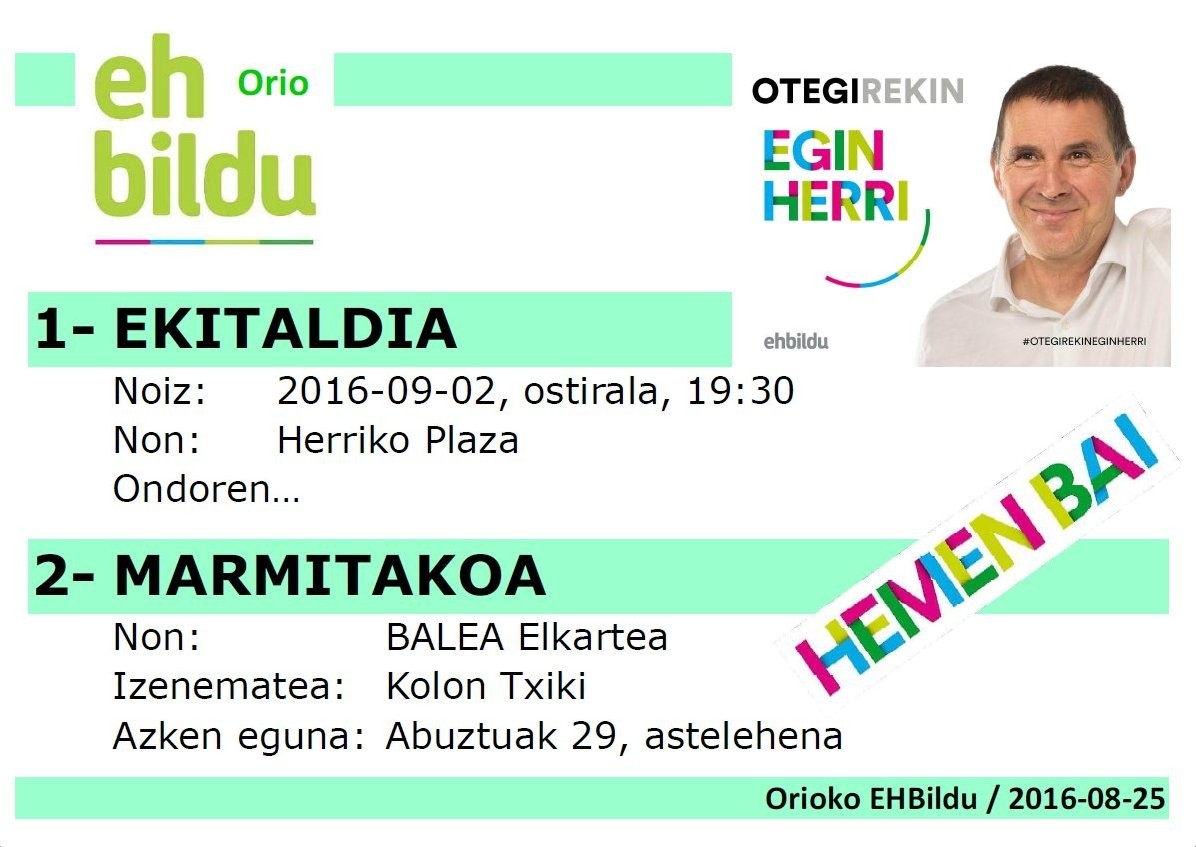 EGIN HERRI - DEIALDIA - Orio
