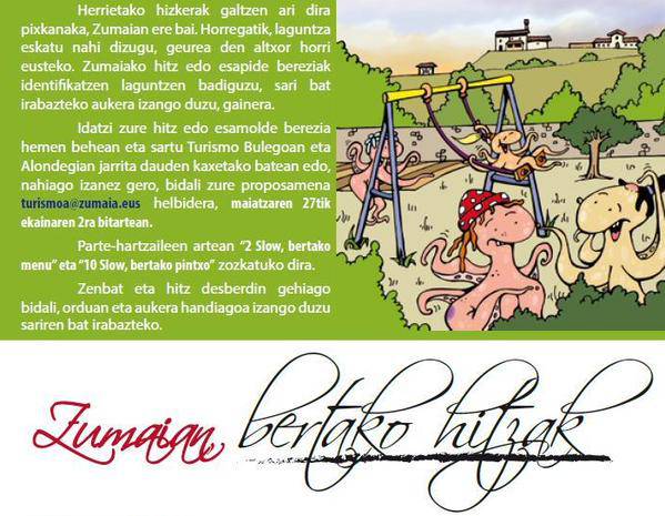 Bertako hitzak biltzen ari dira Zumaian, Slow Astearen barruan