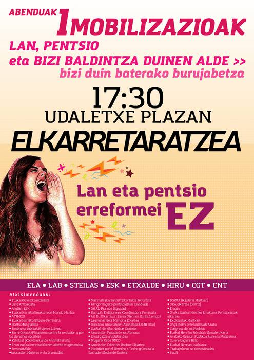Lan, pentsio eta bizitza duinen aldeko elkarretaratzea
