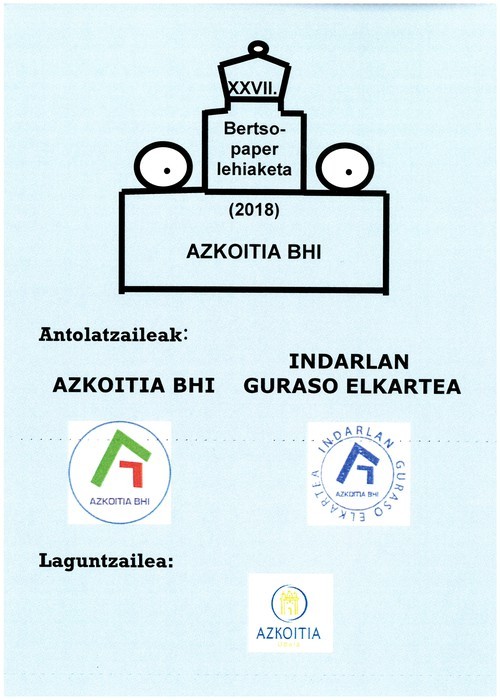 Azkoitia BHIko bertso paper lehiaketaren sari banaketa