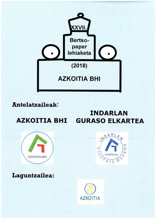 Azkoitia BHIko bertso paper lehiaketaren sari banaketa