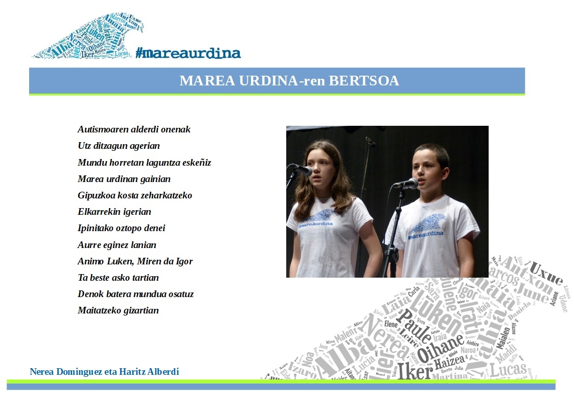 Marea Urdinari Nerea eta Haritz-en bertsoa