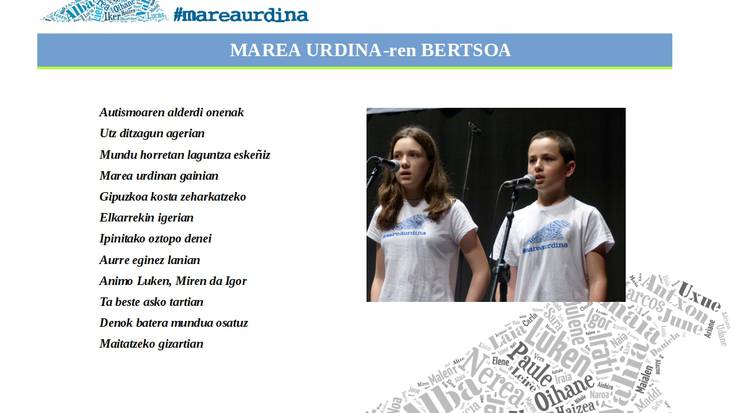 Marea Urdinari Nerea eta Haritz-en bertsoa