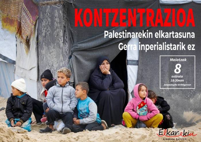 Elkarretaratzea: 'Palestinarekin elkartasuna, gerra inperialistarik ez'