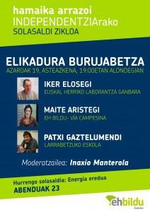 Elikadura burujabetzari buruzko solasaldia, asteazkenean