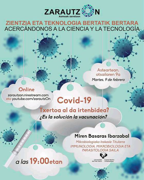 'Txertoa al da irtenbidea' hitzaldia, ZarautzOnek antolatuta
