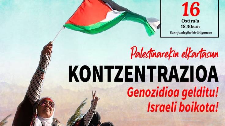 Elkarretaratzea: 'Genozidioa gelditu! Israeli boikota'