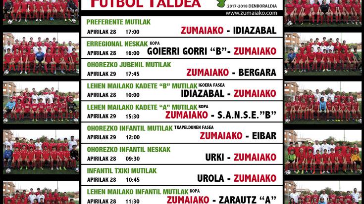 ​Astebukaerako Zumaiko Futbol Taldearen partiduak