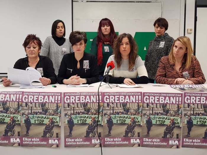 ELA sindikatuak grebara deitu ditu Gipuzkoako eguneko zentroetako eta adineko egoitzetako langileak