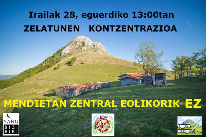 Elkarretaratzea: 'Mendietan zentral eolikorik ez'