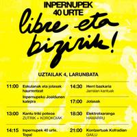 'Inpernupek 40 urte, libre eta bizirik!' festa