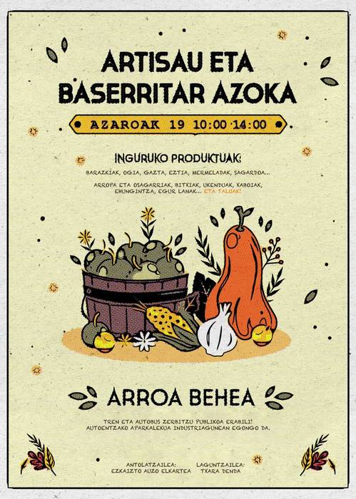 Artisau eta baserritar azoka Arroa Behean