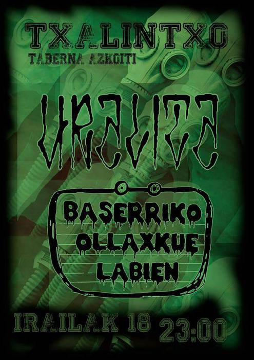 Baserriko oilaskoa labean eta Uralita musika taldeak