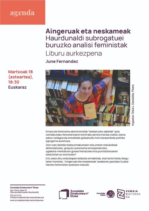 'Aingeruak eta neskameak. Haurdunaldi subrogatuei buruzko analisi feministak' liburuaren aurkezpena