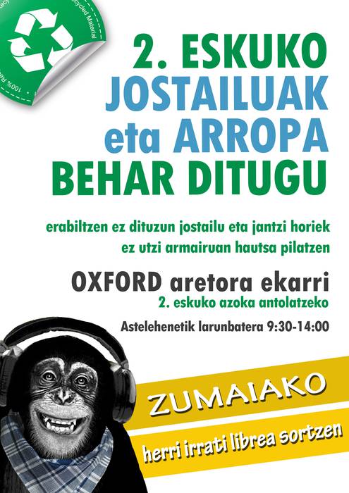 Irratiaren bigarren eskuko arropa eta jostailu azokarako materiala bilduko da