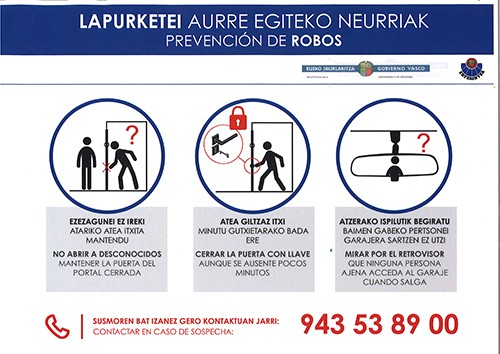 Etxeetako lapurreten prebentzioa bultzatu nahi du Orioko Udalak