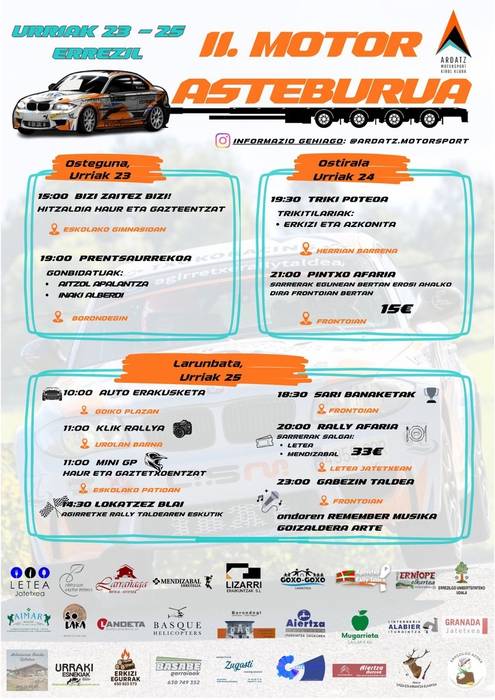 II. Motor asteburua: Triki poteoa eta pintxo afaria