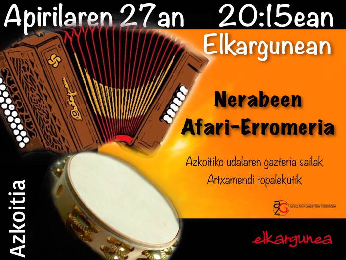 Nerabeen afari erromeria antolatu dute Azkoitiko Elkargunean, hilaren 27rako