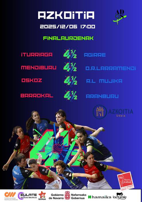 Txapelketa: Emakumeen lau eta erdiko pilota txapelketaren final laurdenak